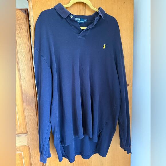 Polo Ralph Lauren Men's Longsleeve Polo Navy Blue Size XXL Classic Layer Fall - Picture 1 of 8